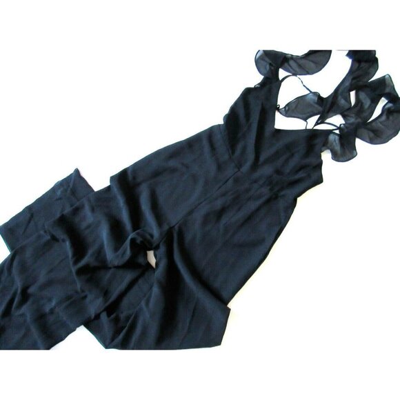 NWT Yumi Kim Boulevard Jumper in Black Cross-back Ruffle Strap Jumpsuit XS $218 - Picture 7 of 8